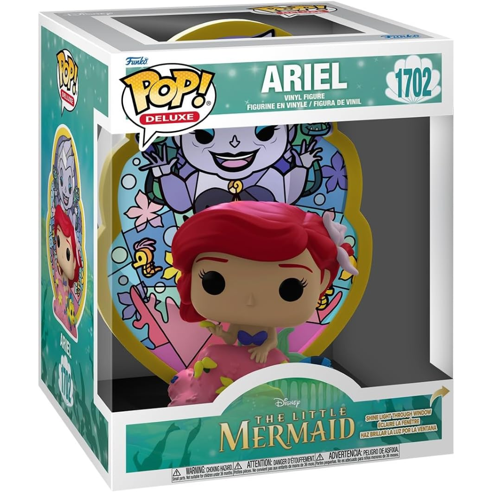 FUNKO POP DELUXE DISNEY PRINCESS - STAINED GLASS S1 - VINYL FIGURE 1702 ARIEL (GLASS) 15CM