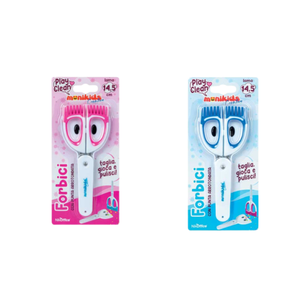 MONIKIDS CREATIVE - FORBICE 14.5CM PLAY AND CLEAN BLISTER 12