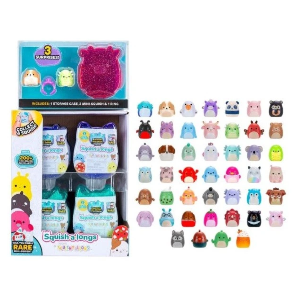 Rei Toys - Squish a longs surprise pack 2 personaggi e accessori in CDU (Assortimento) 3 SQAL1100