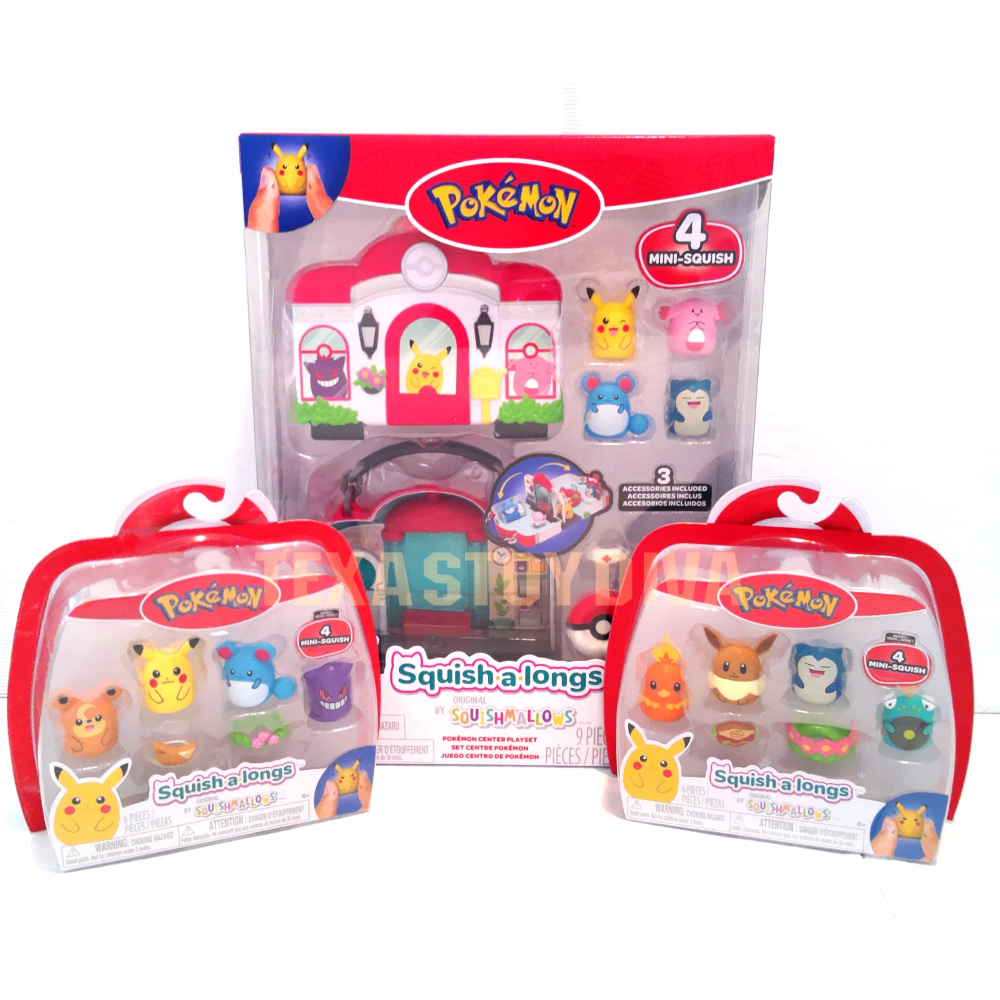 Rei Toys - Squish a longs Pokémon Playset scatola vetrina  SQAL1900