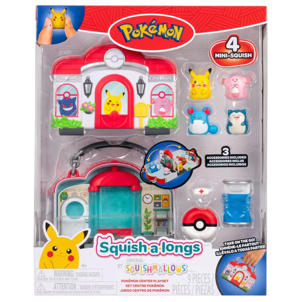Rei Toys - Squish a longs Pokémon Playset scatola vetrina  SQAL1900