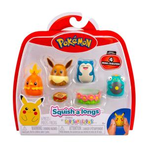 Rei Toys - Squish a longs Pokémon pack 4 personaggi Blister SQAL1800