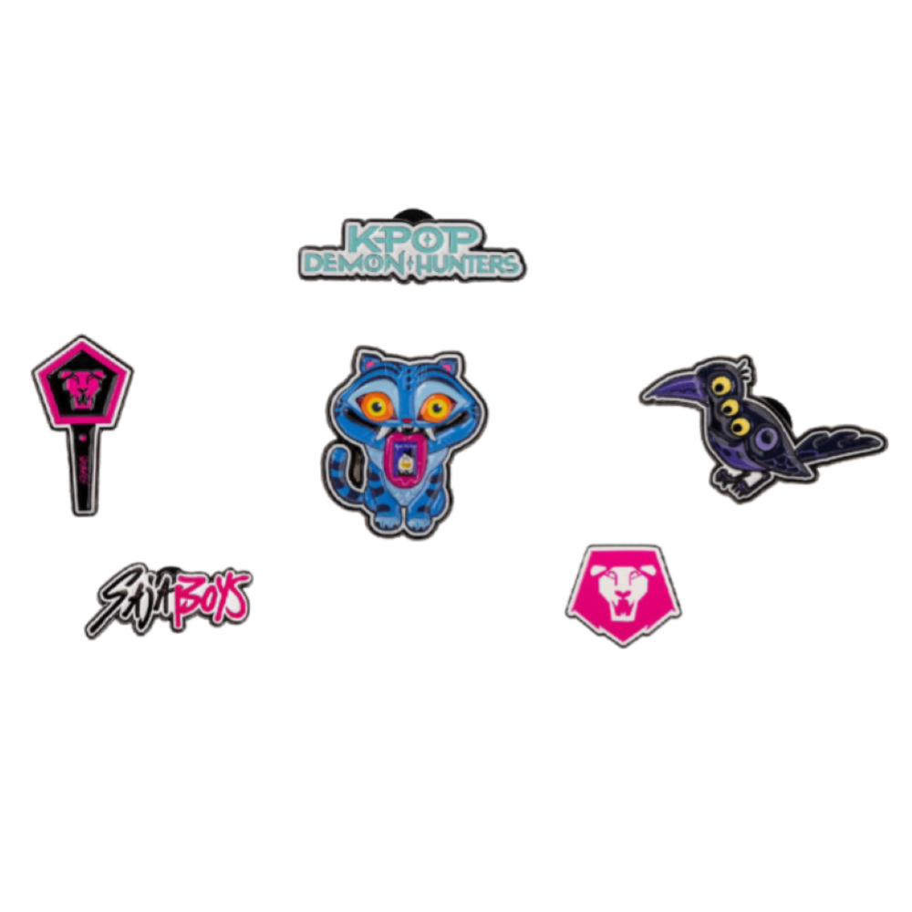 PREORDINE YuMe Paper Card - KPop Demon Hunters Pins (6 Pack) - SOLID CTN (12 Units) 17929 *LUGLIO