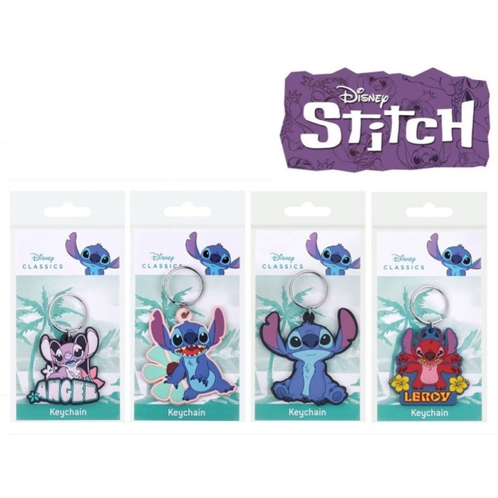 Disney Lilo & Stitch Portachiavi 2D PVC 4 assortitis 8x8cm