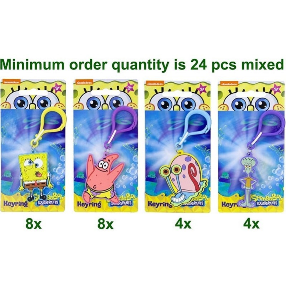 Spongebob Portachiavi 2D PVC 4 assortitis 7x15,5cm