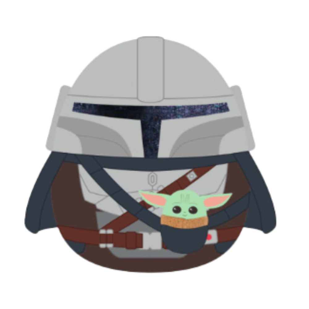 Rei Toys Squishmallows Star Wars Mandalorian 30 cm e Grogu 9 cm SQ015100
