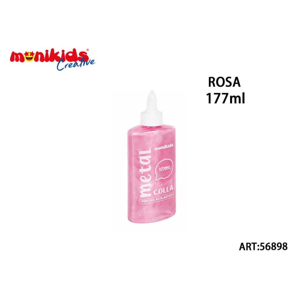 MONIKIDS CREATIVE - COLLA METAL ROSA 177ml 