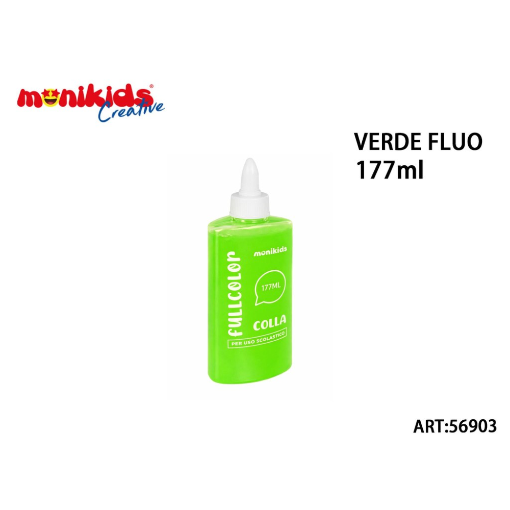 MONIKIDS CREATIVE - COLLA FULL COLOR VERDE FLUO 177ml 