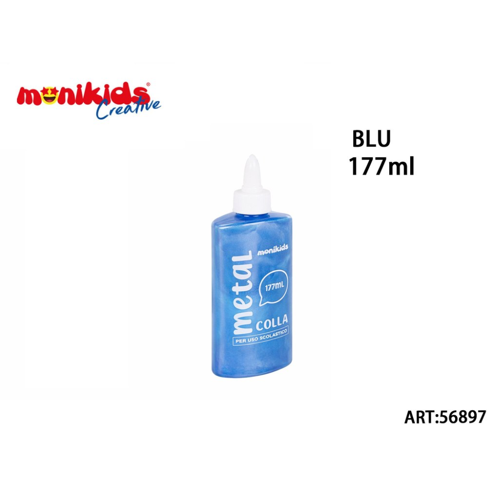MONIKIDS CREATIVE - COLLA METAL BLU 177ml 