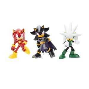 Jakks - DC X Sonic multipack 4 personaggi da 13 figure power (Sonic-Flash, Silver-Lanterna verde. Shadow-batman ) 429094