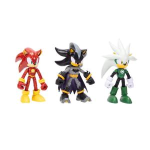 Jakks - DC X Sonic multipack 4 personaggi da 13 figure power (Sonic-Flash, Silver-Lanterna verde. Shadow-batman ) 429094