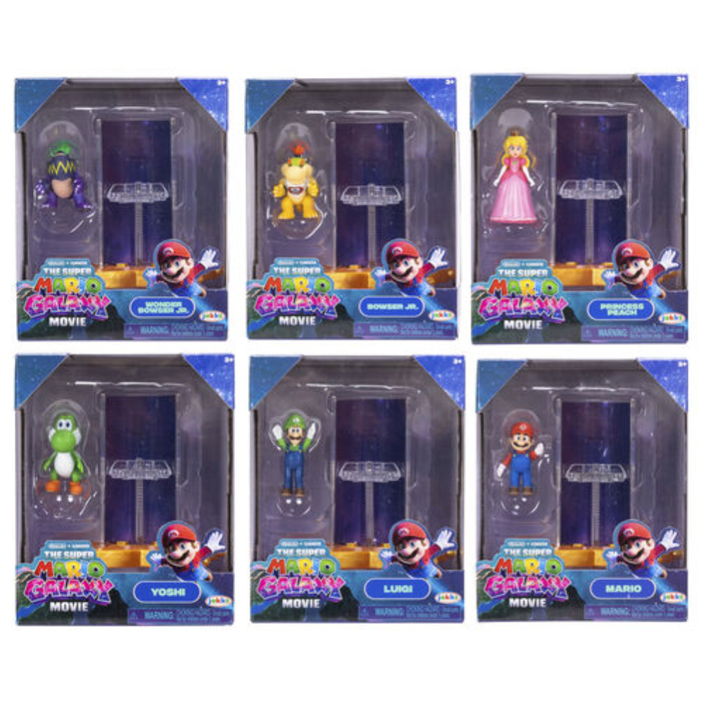 Jakks - Super Mario Galaxy Assortimento di Mini Figures con Accessorio Feature  43222GM