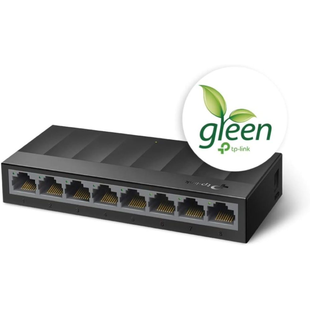 TP-Link - LS1008G - Switch da desktop a 8 porte Gigabit (8 porte RJ45, IEEE 802.3x)