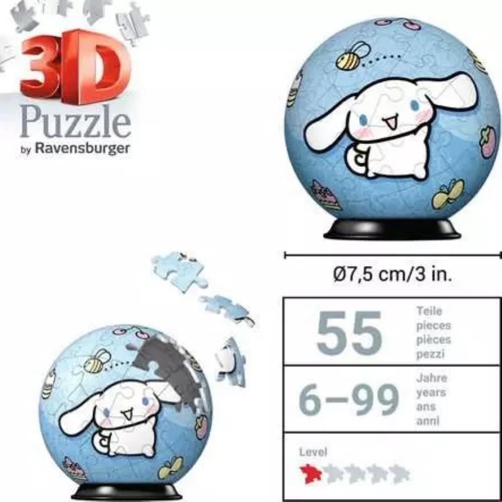 Ravensburger Puzzle 3D - Puzzleball 54 pc Kuromi /  Cinnamonroll