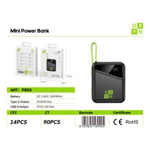 OXYN PB55 POWER BANK 5V/3A 5000MAH NERO