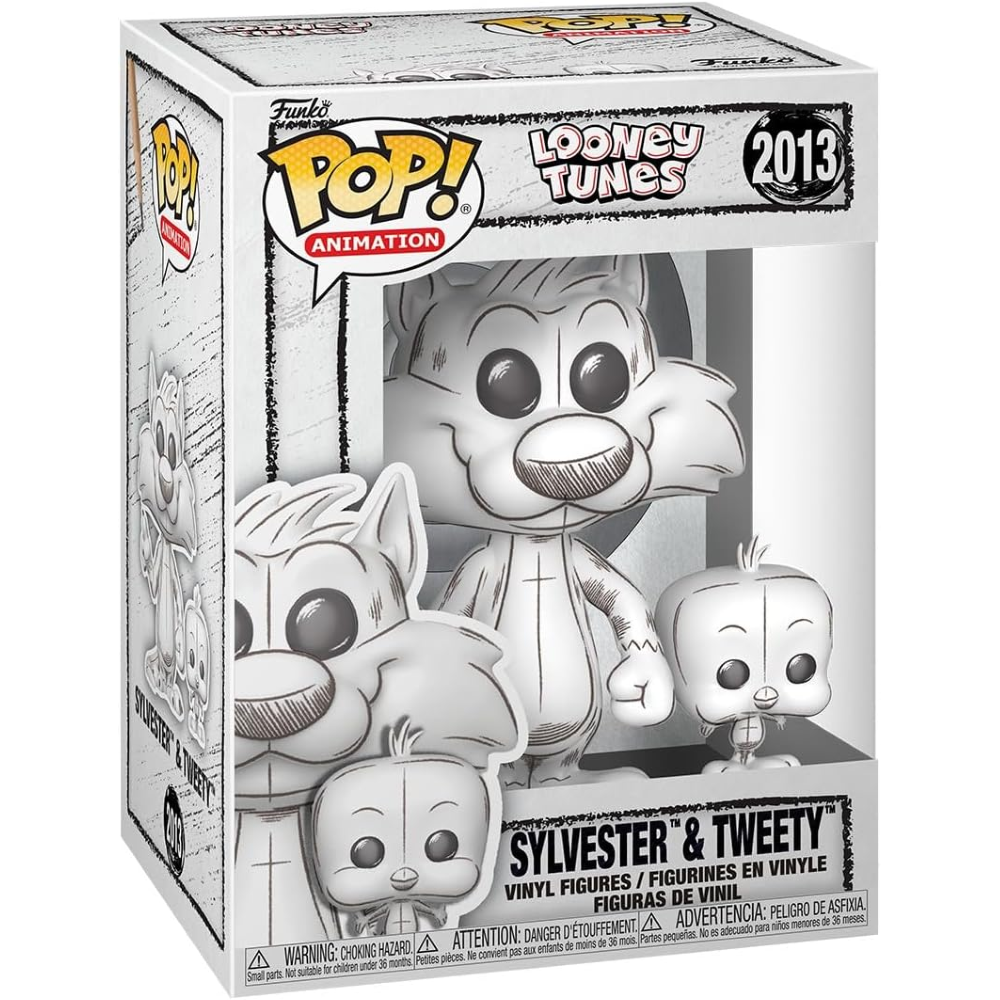 FUNKO POP LOONEY TUNES - VINYL FIGURE 2013 SYLVESTER & TWEETY (SKETCHED) 9CM 