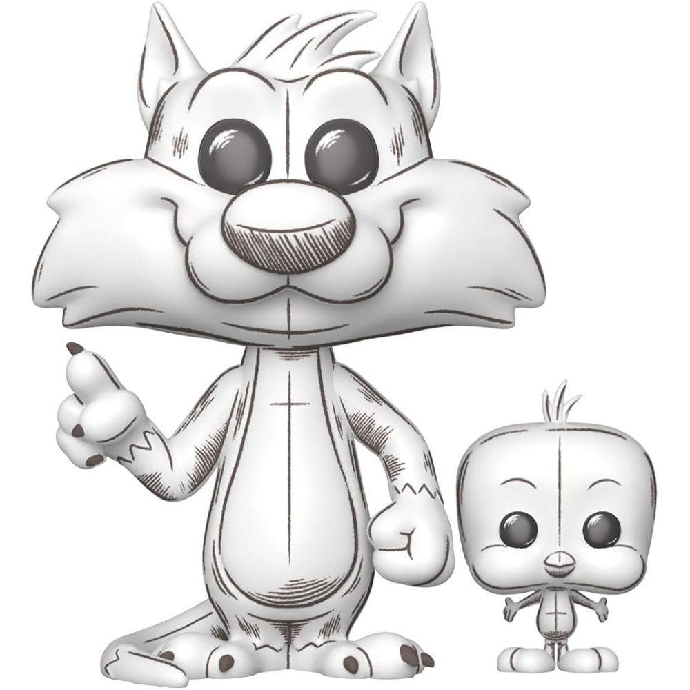 FUNKO POP LOONEY TUNES - VINYL FIGURE 2013 SYLVESTER & TWEETY (SKETCHED) 9CM 