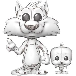 FUNKO POP LOONEY TUNES - VINYL FIGURE 2013 SYLVESTER & TWEETY (SKETCHED) 9CM 