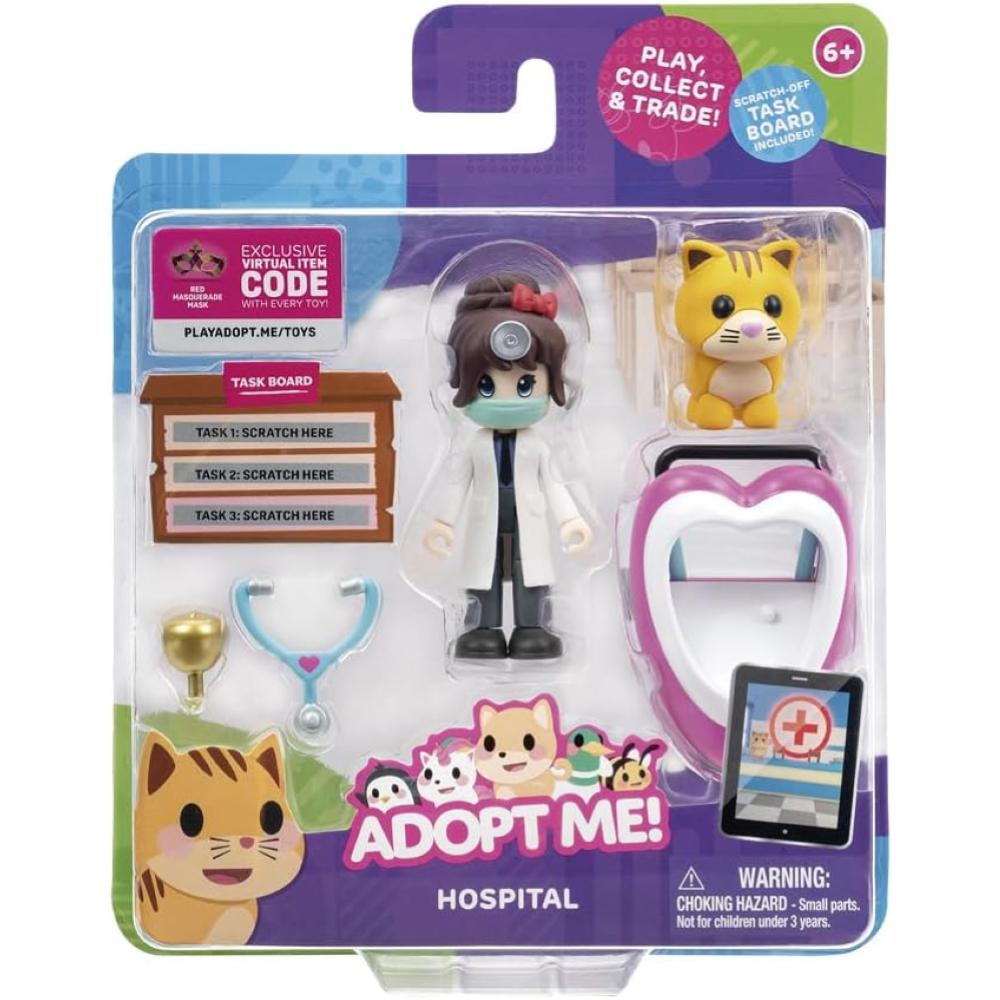 Rei Toys - ADOPT ME - CUCCIOLI DA AMARE - DOTTORE - 2 PERSONAGGI + ACCESSORIO DELUXE ASST.