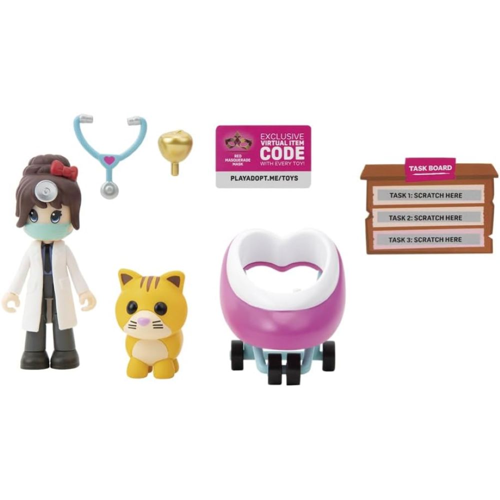 Rei Toys - ADOPT ME - CUCCIOLI DA AMARE - DOTTORE - 2 PERSONAGGI + ACCESSORIO DELUXE ASST.