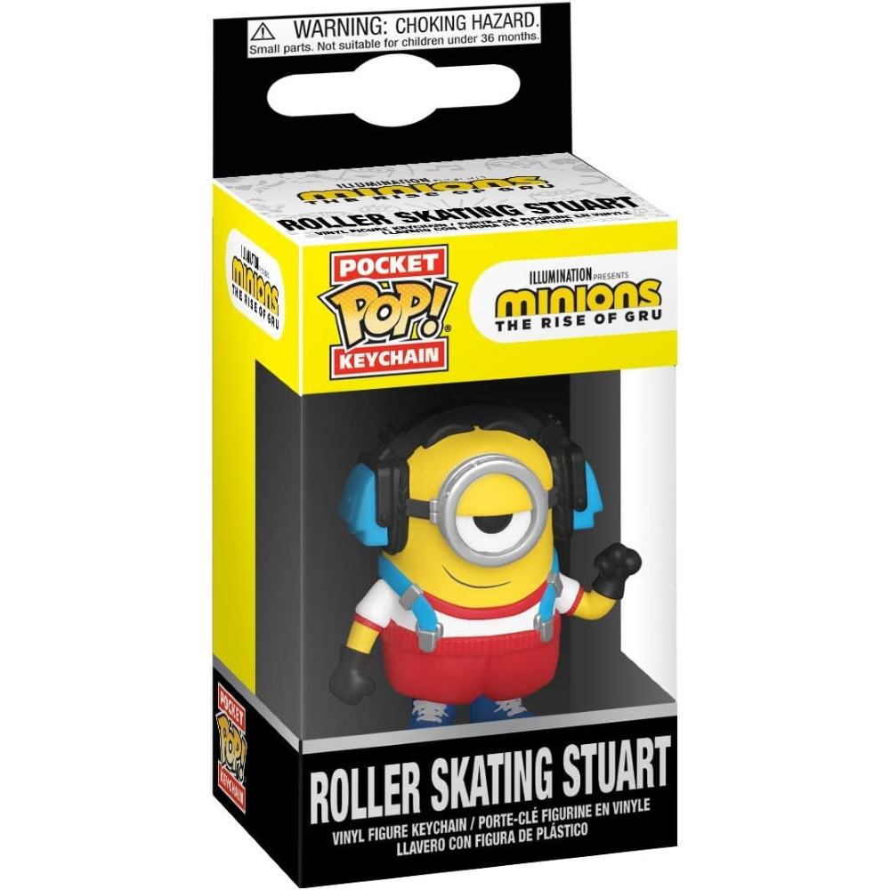 FUNKO POP KEYCHAIN MINIONS 2 - VINYL FIGURE ROLLER SKATING STUART 4CM