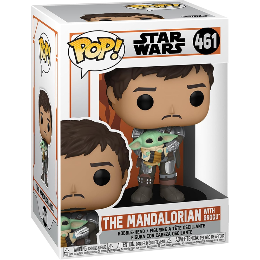 FUNKO POP STAR WARS:THE MANDALORIAN - VINYL FIGURE 461 THE MANDALORIAN WITH GROGU 9CM 