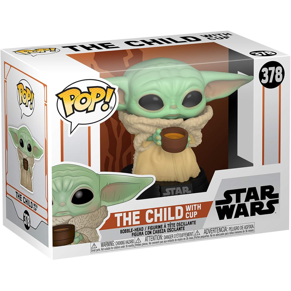 FUNKO POP STAR WARS:THE MANDALORIAN - VINYL FIGURE 378 THE CHILD WITH CUP 9CM 