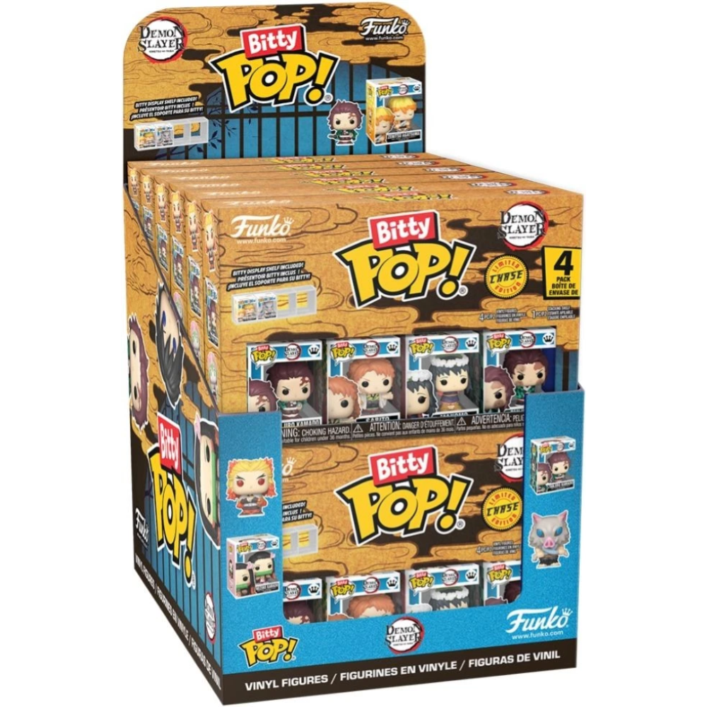 FUNKO POP BITTY POP 4PK -  DEMON SLAYER - VINYL FIGURE - ASSORTMENT 12PC PDQ