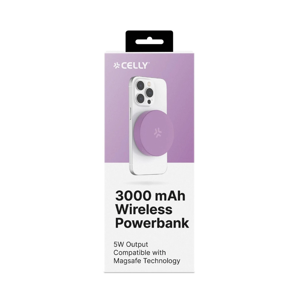 CELLY - 5W CIRCLE POWERBANK MAGSAFE 3000 MAH - VIOLET