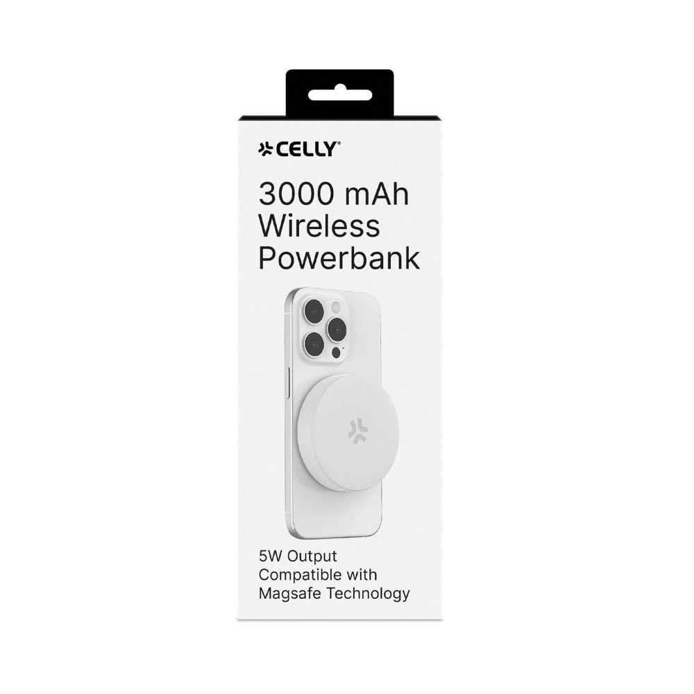 CELLY - 5W CIRCLE POWERBANK MAGSAFE 3000 MAH - WHITE