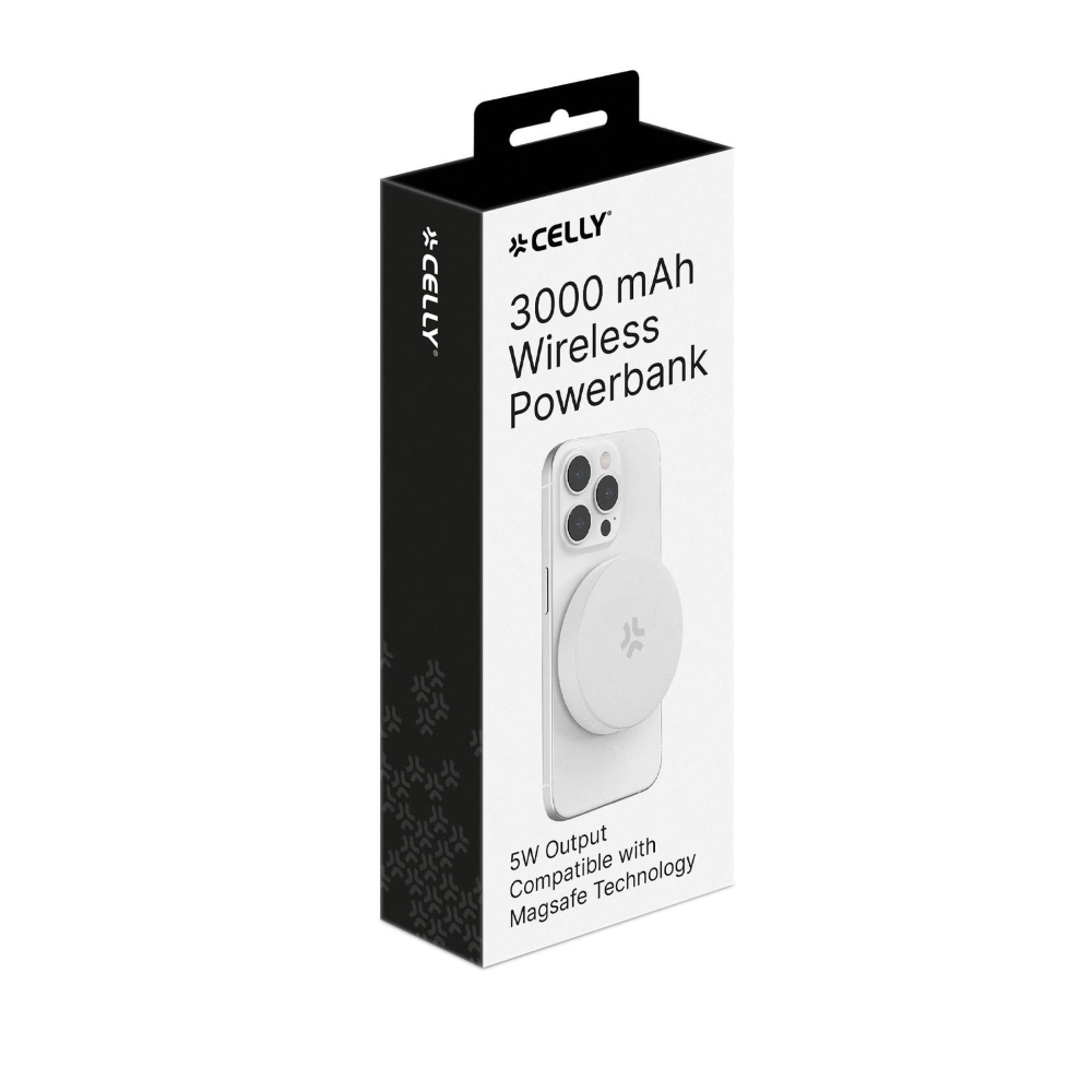 CELLY - 5W CIRCLE POWERBANK MAGSAFE 3000 MAH - WHITE