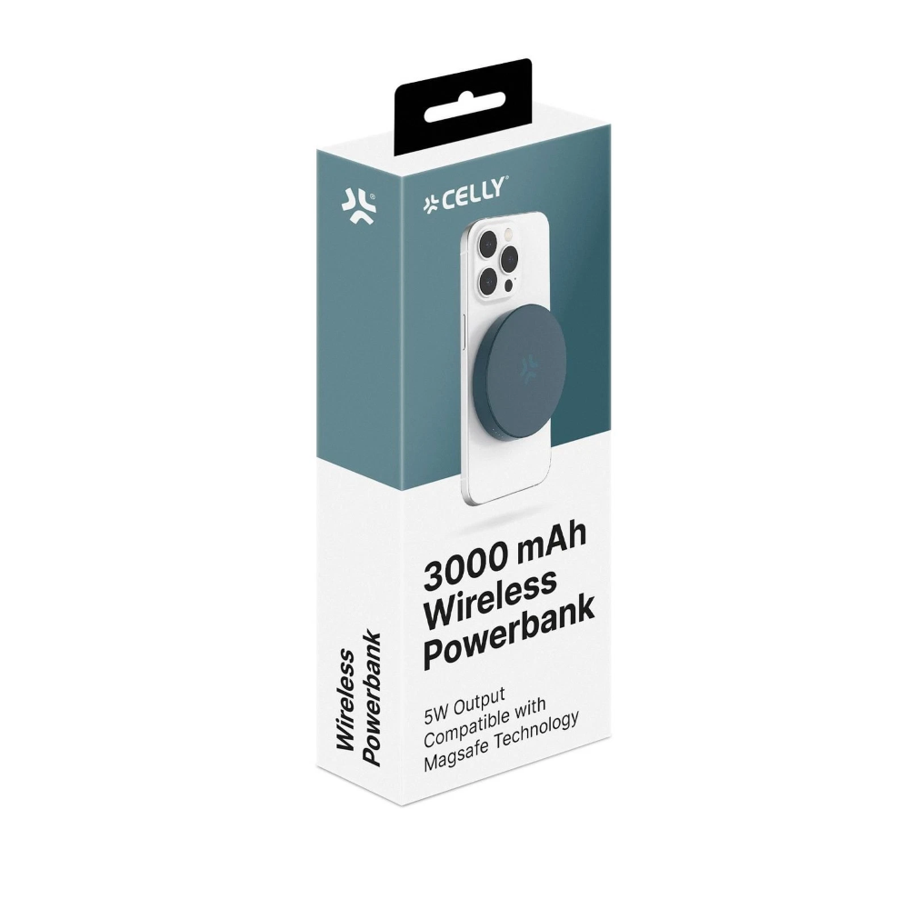 CELLY - 5W CIRCLE POWERBANK MAGSAFE 3000 MAH - BLUE