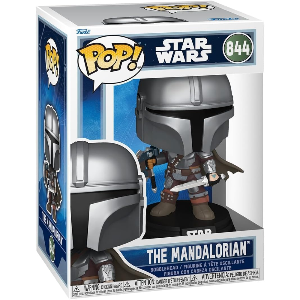FUNKO POP STAR WARS:THE MANDALORIAN&GROGU  - VINYL FIGURE 844 THE MANDALORIAN 9CM 90824