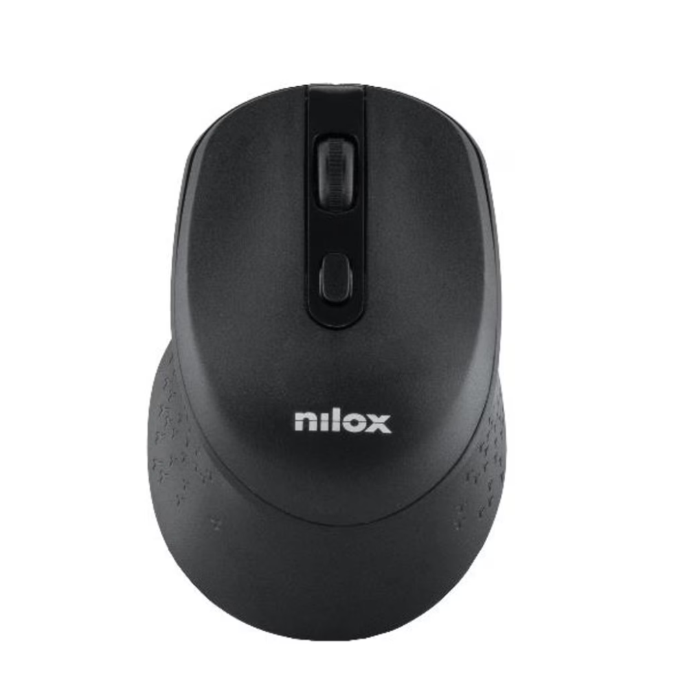 NILOX TECH - Mouse ottico, connessione wireless 2.4 Ghz, 4 tasti con silent click, 1600DP pile AA(non incluse) ergonomico