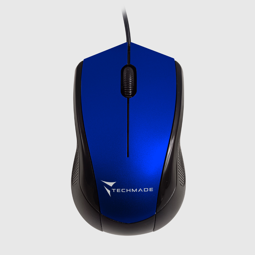 TECHMADE MOUSE OTTICO USB CON FILO BLUE