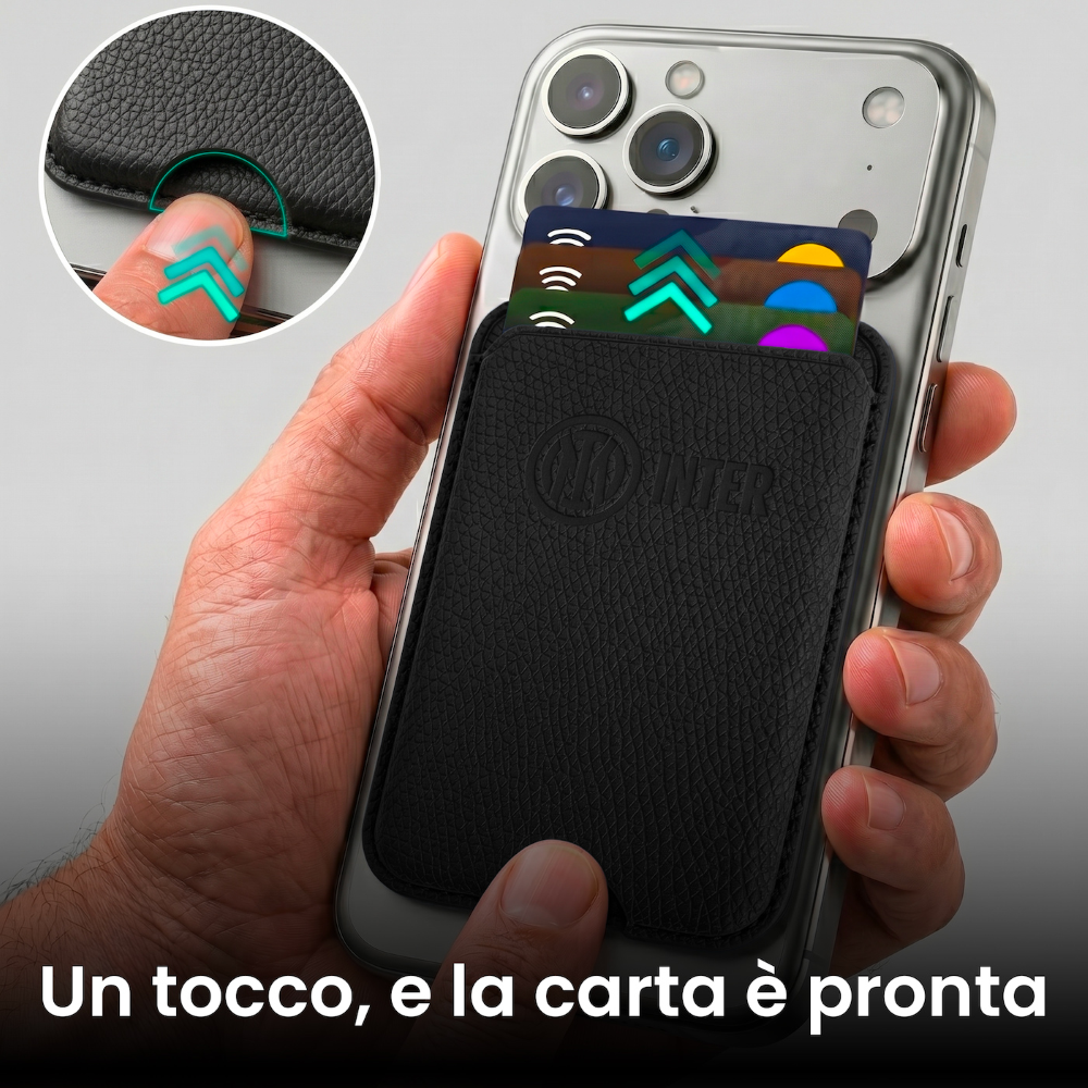 TECHMADE WALLET PORTACARTE MAGNETICO INTER CLASSIC BLACK