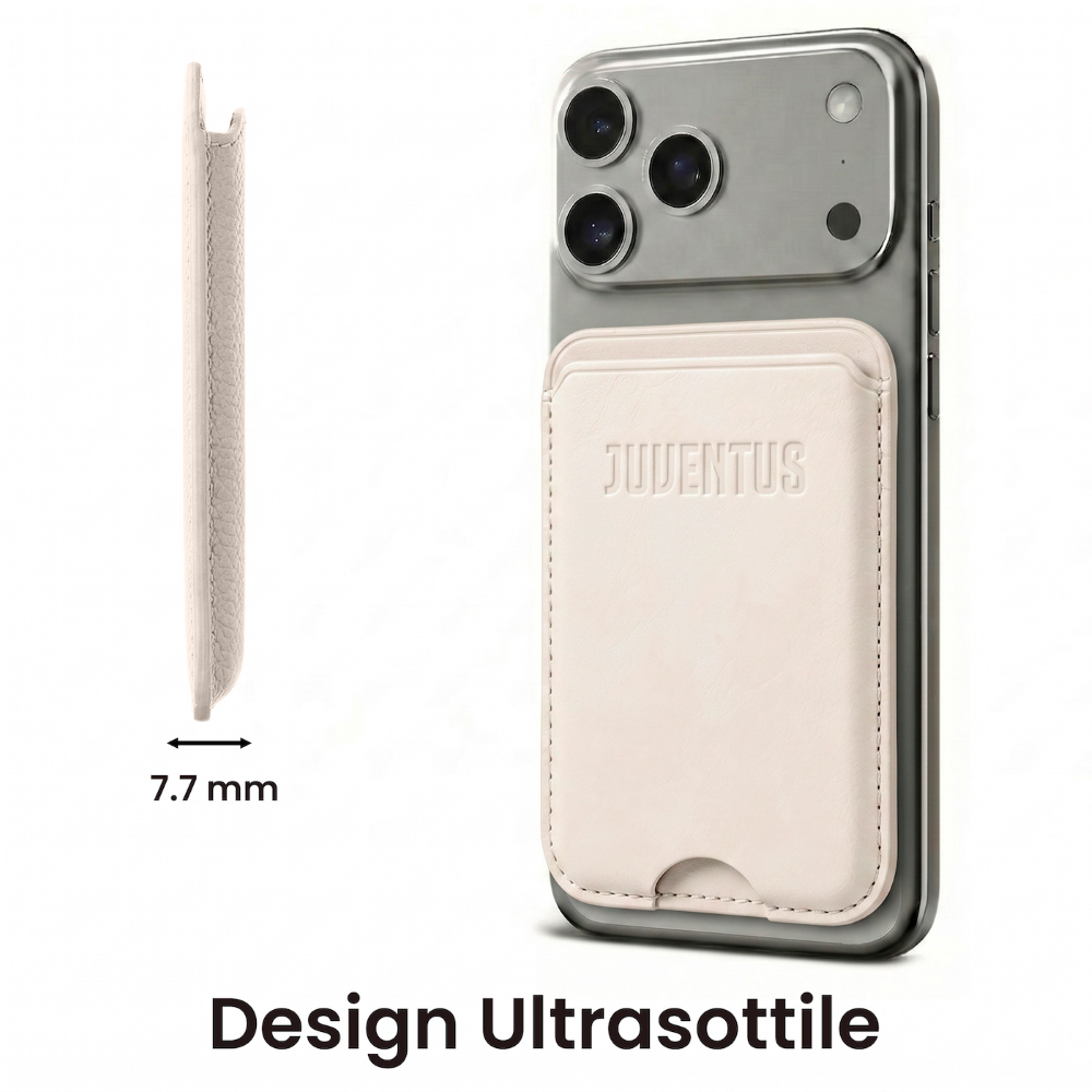 TECHMADE WALLET PORTACARTE MAGNETICO JUVENTUS CLASSIC WHITE