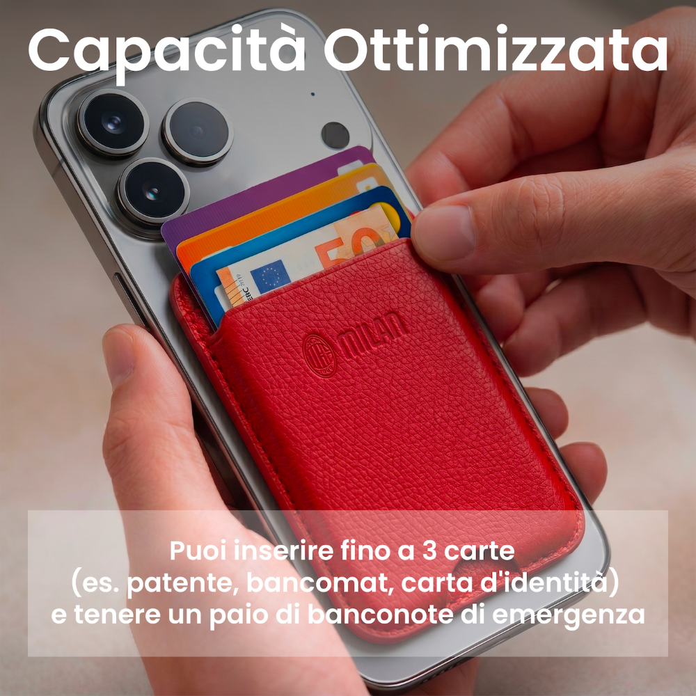 TECHMADE WALLET PORTACARTE MAGNETICO MILAN CLASSIC RED