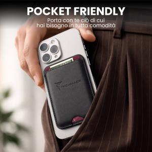 TECHMADE SMART WALLET SLIM DESIGN MAGNETIC 3 CARTE JEANSLIGHTBL