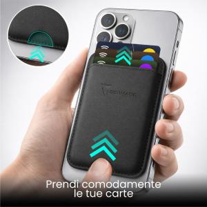 TECHMADE SMART WALLET SLIM DESIGN MAGNETIC 3 CARTE JEANSLIGHTBL
