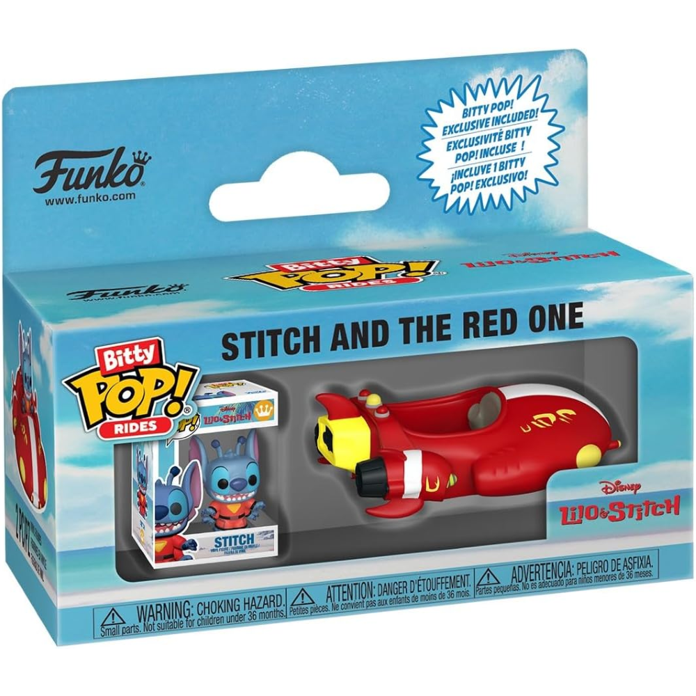 FUNKO POP BITTY RIDE LILO & STITCH - VINYL FIGURE - STITCH AND THE RED ONE IN RACECAR 