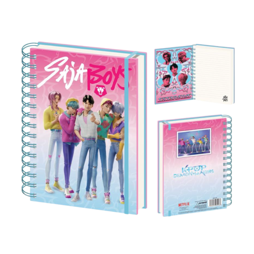 KPOP DEMON HUNTERS - NOTEBOOK SPIRALATO CON ELASTICO A5 A RIGHE 