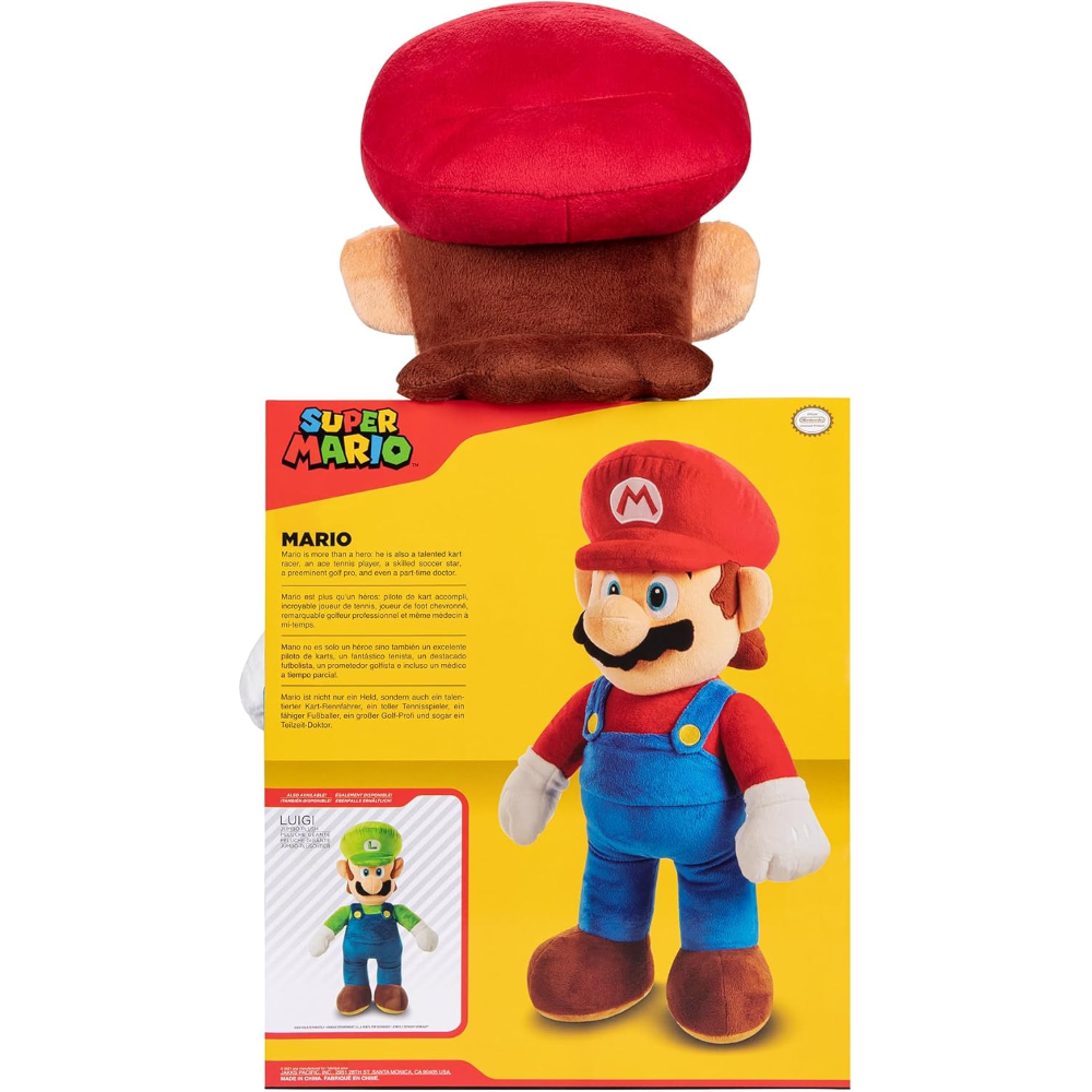 Jakks - Nintendo Super Mario peluche gigante Mario 50 cm 64456-4L-PLY