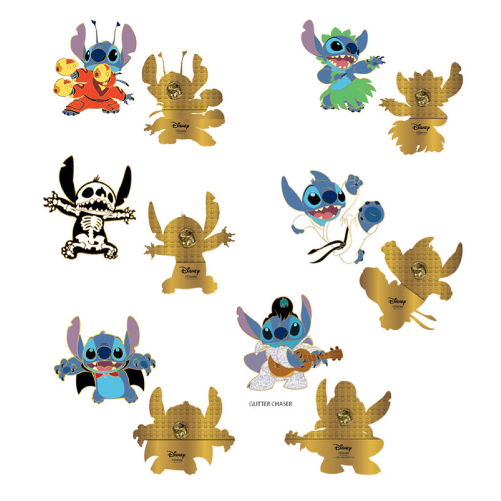  Loungefly - DISNEY STITCH MYSTERY BLIND BOX ENAMEL PIN SET - EA