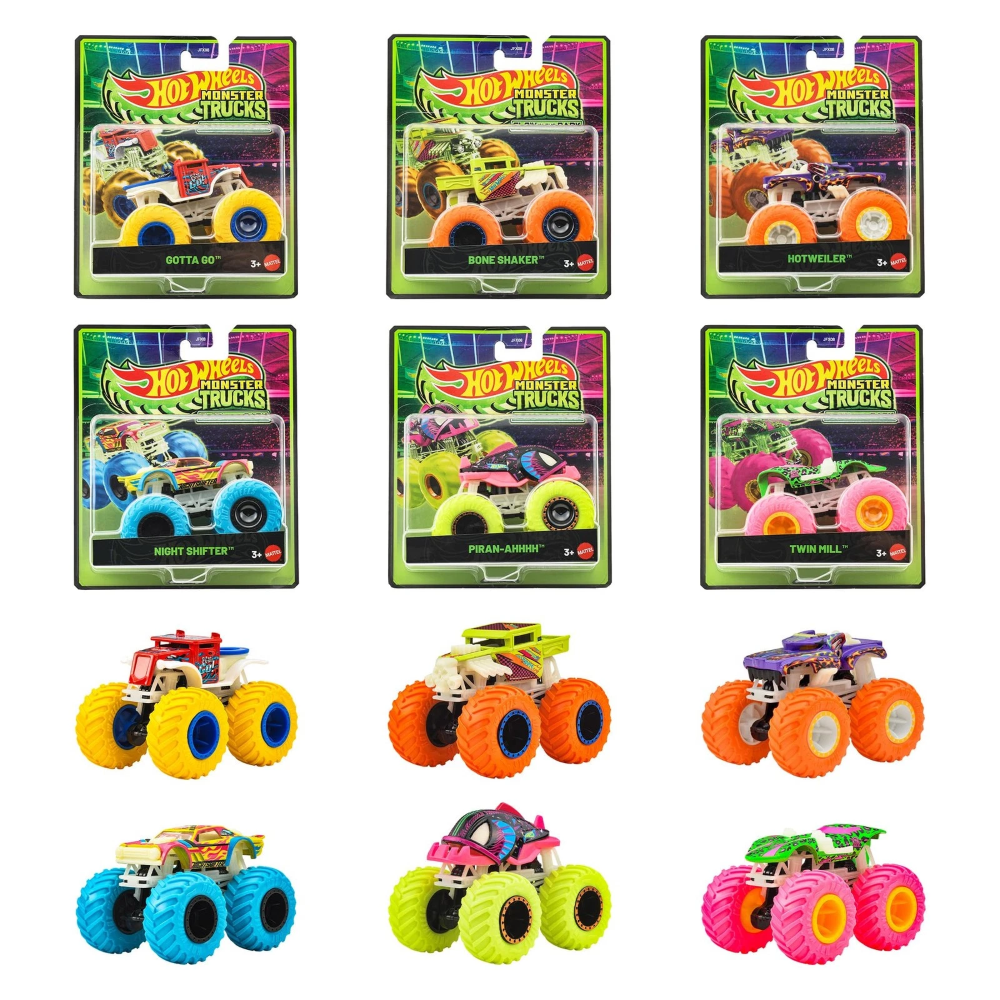 MATTEL - HOT WHEELS Glow-in-the-Dark Singles 1:64 Asst  JFX08