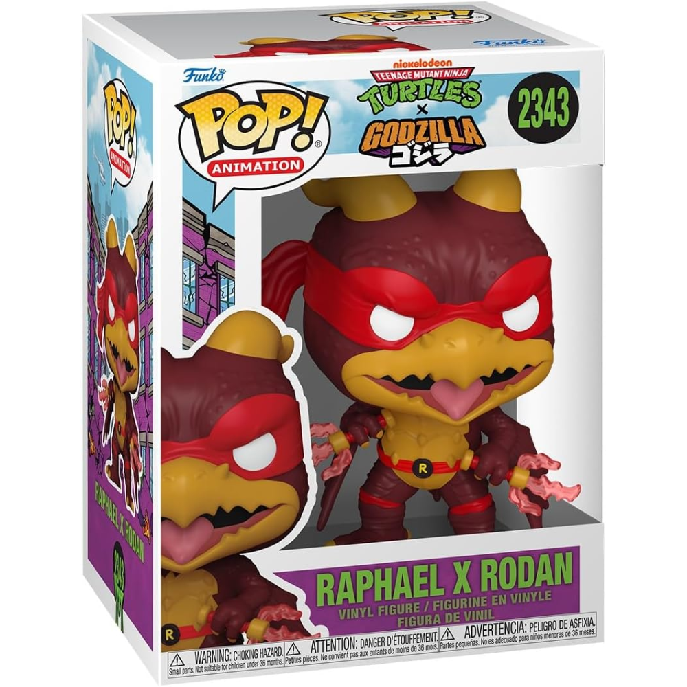 FUNKO POP GODZILLA x NINJA TURTLES - VINYL FIGURE 2343 RAPHAEL X RODAN 9CM 90585