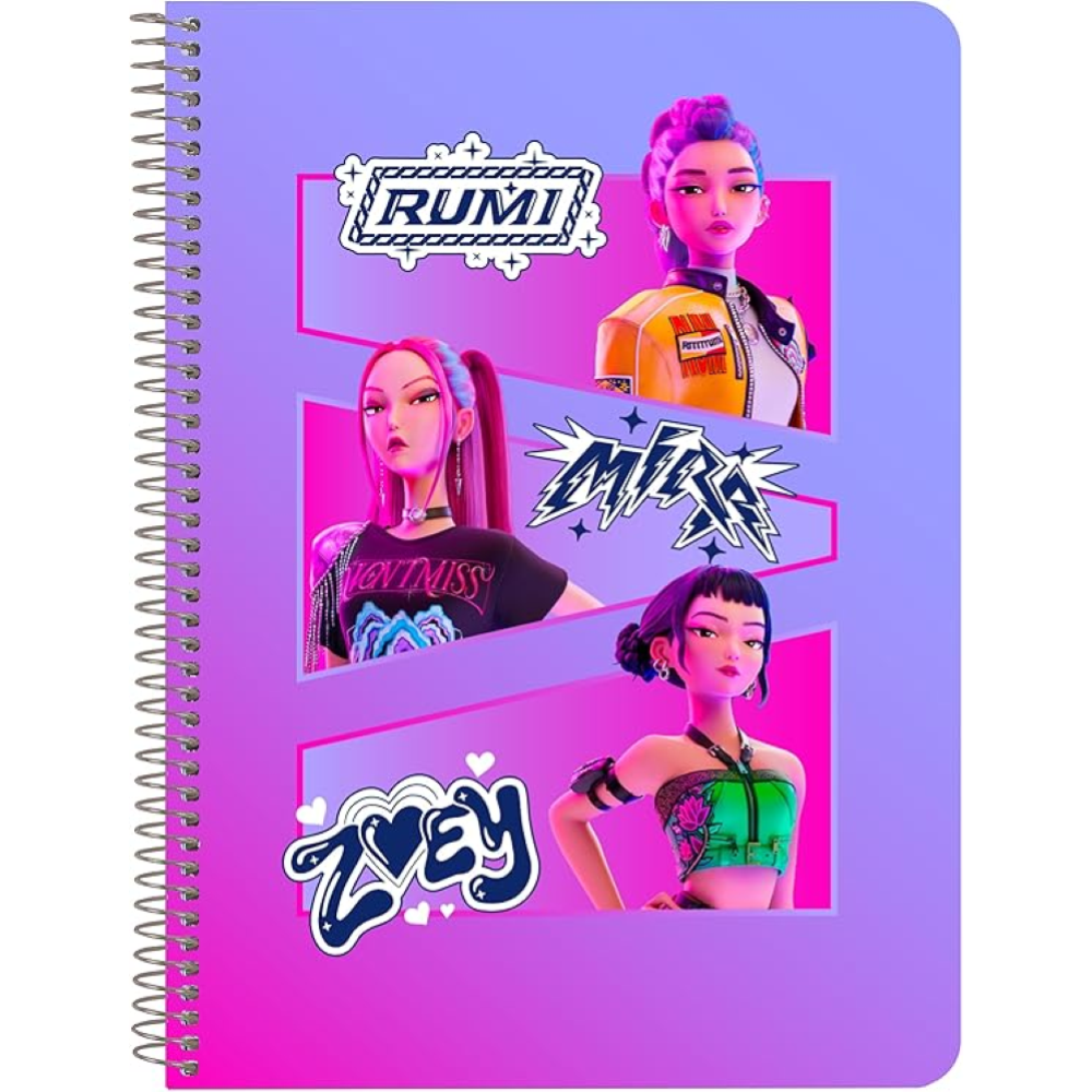 KPOP DEMON HUNTERS - NOTEBOOK SPIRALATO COPERTINA CARTONATA A5  