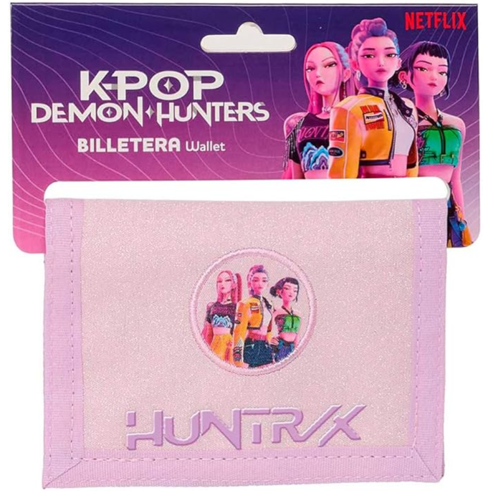 KPOP DEMON HUNTERS - PORTAFOGLI IN TELA CON CHIUSURA A STRAPPO AST. 