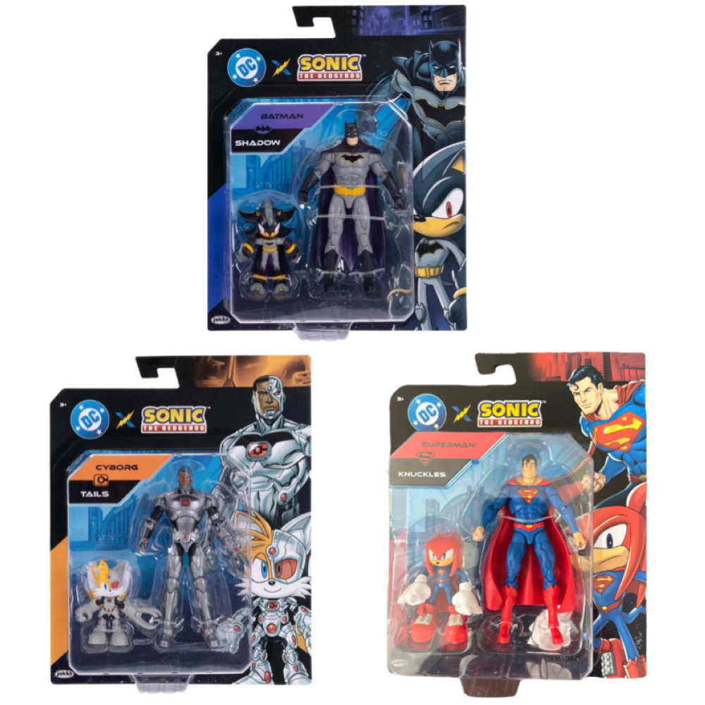 Jakks - DC X Sonic multipack personaggi da 6 e 13 cm W1 428984