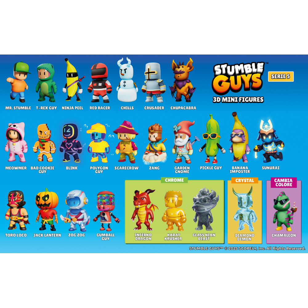 DIRAMIX - MINI FIGURES - STRUMBLE GUYS 3D SERIE 5 - DISPLAY CON BLIND BAG - NO EDICOLA